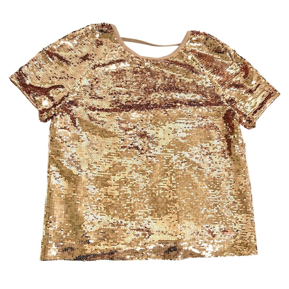 Sweaty Betty Sequin Top Women Small Rose Gold Excellent Scoop Back SB4406